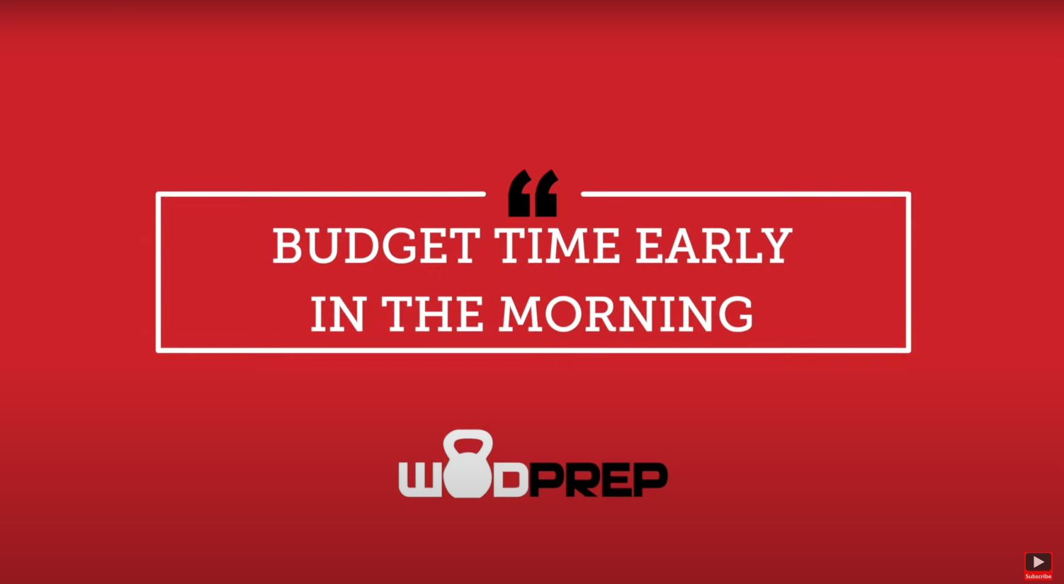 budget time early in the morning